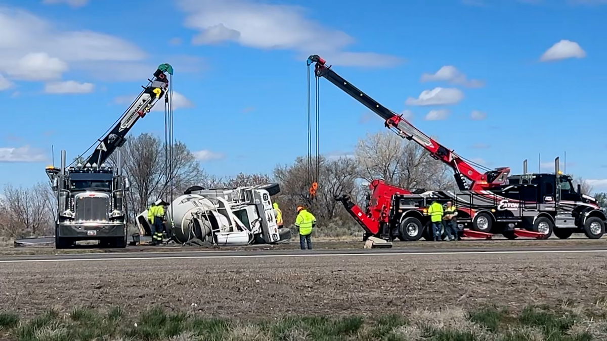 Cement truck driver hospitalized following I-15 rollover crash