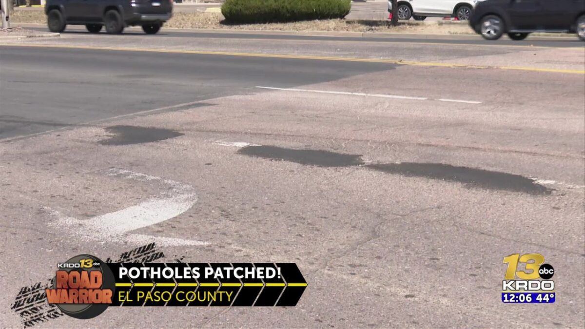 UPDATE: Highway potholes in El Paso County filled after KRDO 13’s “Road Warrior” report last week