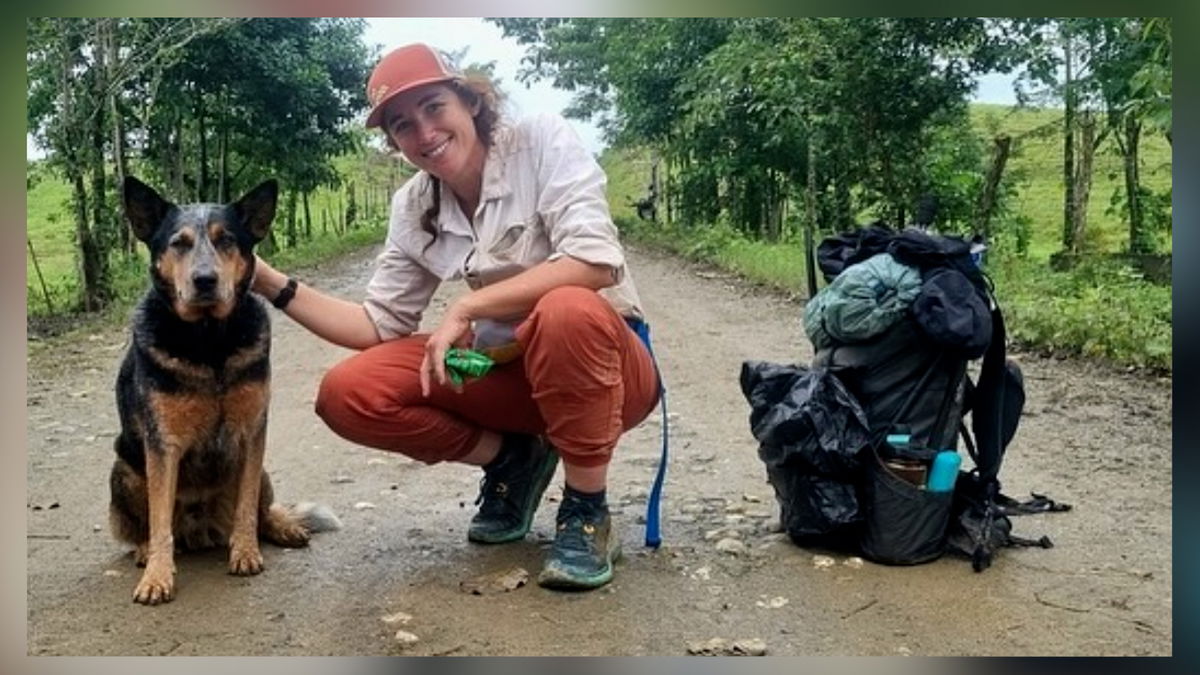 Cross-continental hiker stops in Idaho