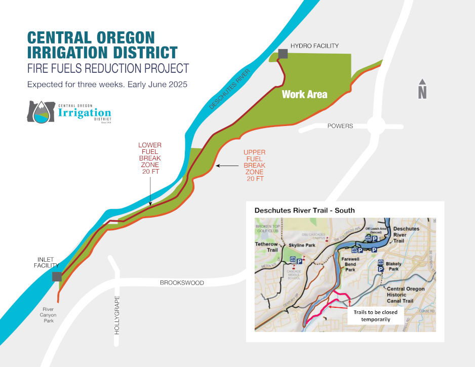 Central Oregon Irrigation District plans fuels reduction on 150 acres in SW Bend’s Deschutes River Canyon