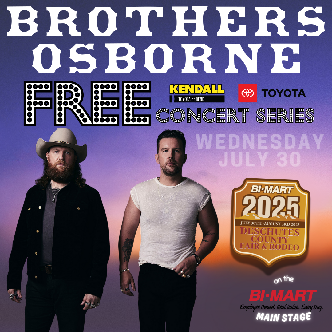 2025 Bi-Mart Deschutes County fair releases free summer concert lineup starring big names like Brothers Osborne & Diplo