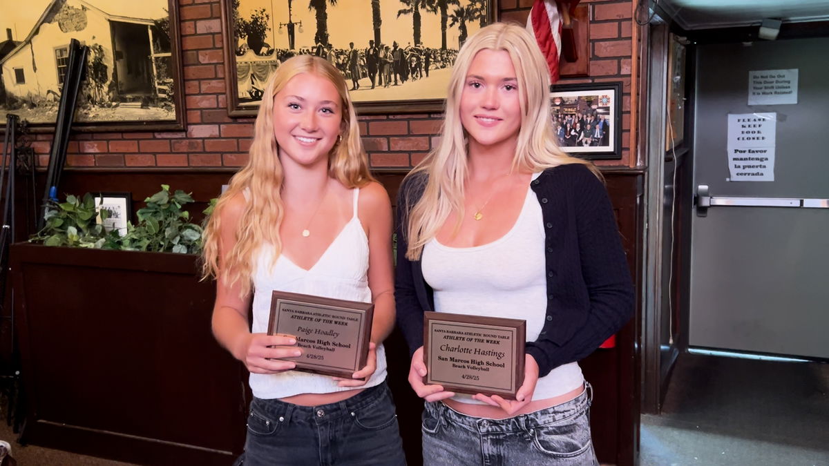 San Marcos beach volleyball duo and a Santa Barbara strongman win Athlete of the Week
