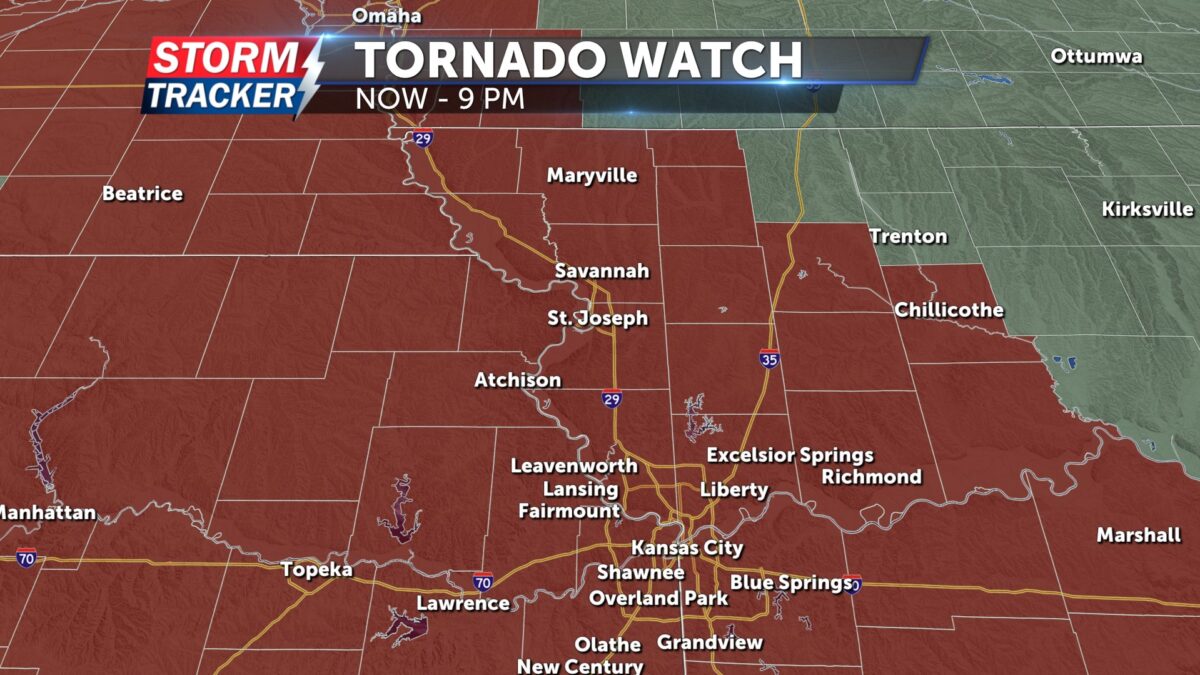 Tornado Watch issued through 11 p.m. Monday