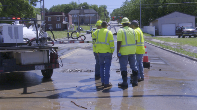 Water main burst blocks off Messanie Street