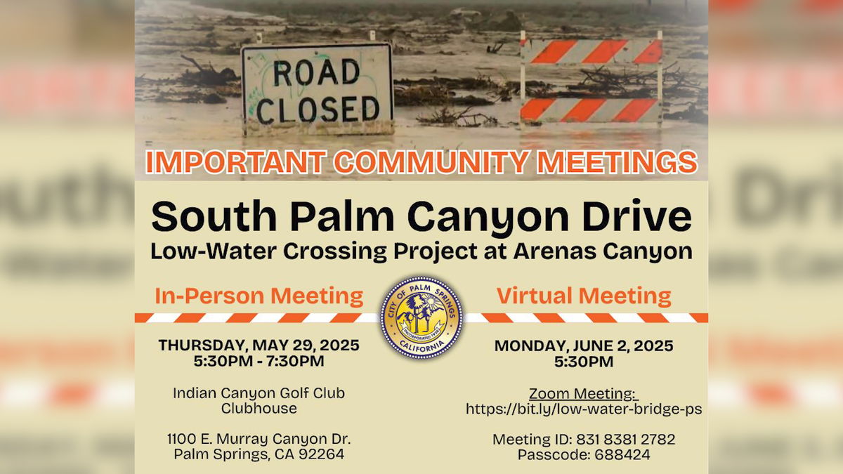 City of Palm Springs seeks public’s input on flood access bridge