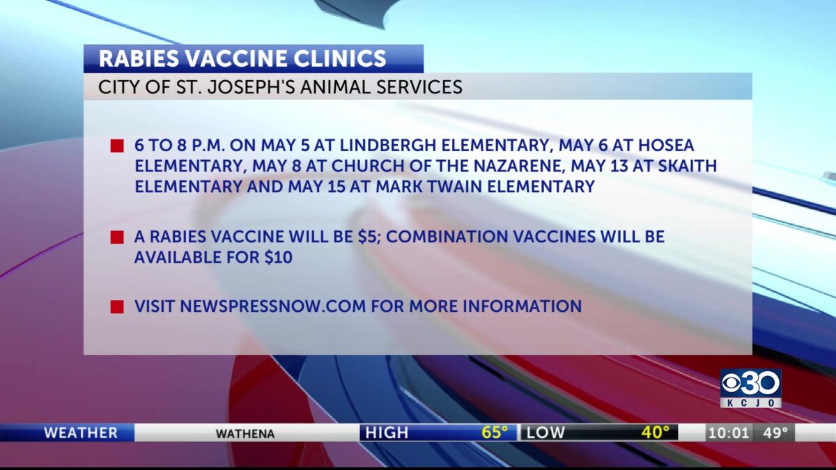 City of St. Joseph spring Rabies Clinic dates announced