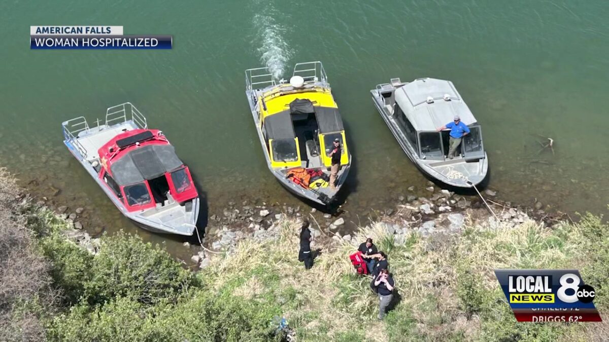 Woman rescued after vehicle goes over cliff along Snake River