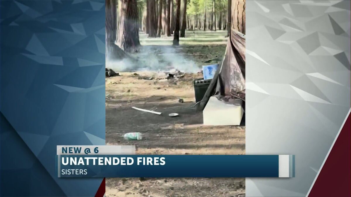 Viewer video shows unattended fires at homeless camp near Sisters High School; one person cited