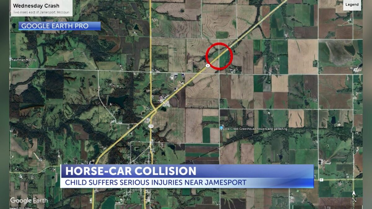 Child suffers serious injuries in horse-car collision