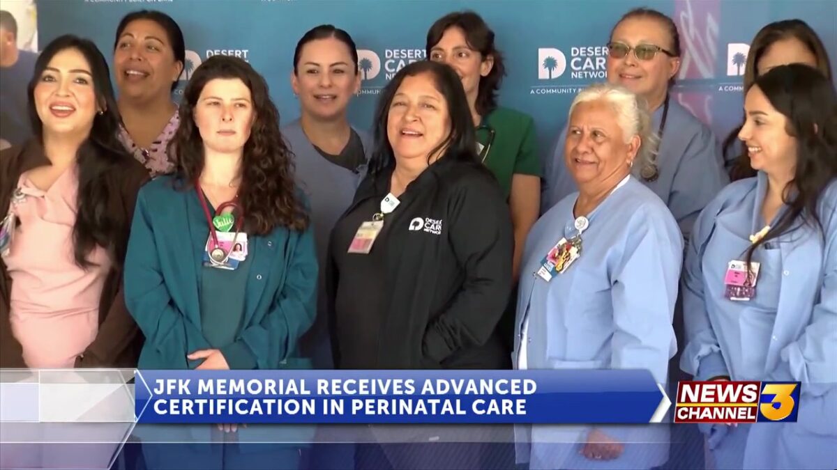 JFK Memorial Hospital receives advanced certification for excellent perinatal care