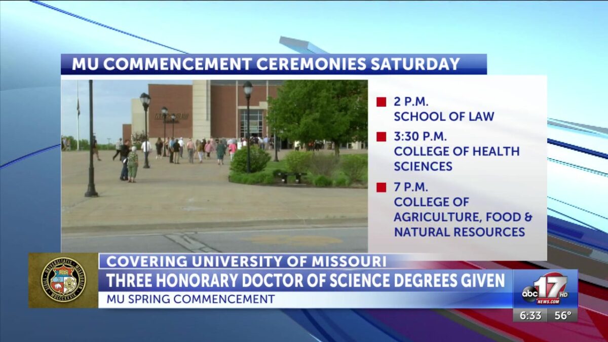 University of Missouri celebrates three honorary degree recipients as spring commencement continues