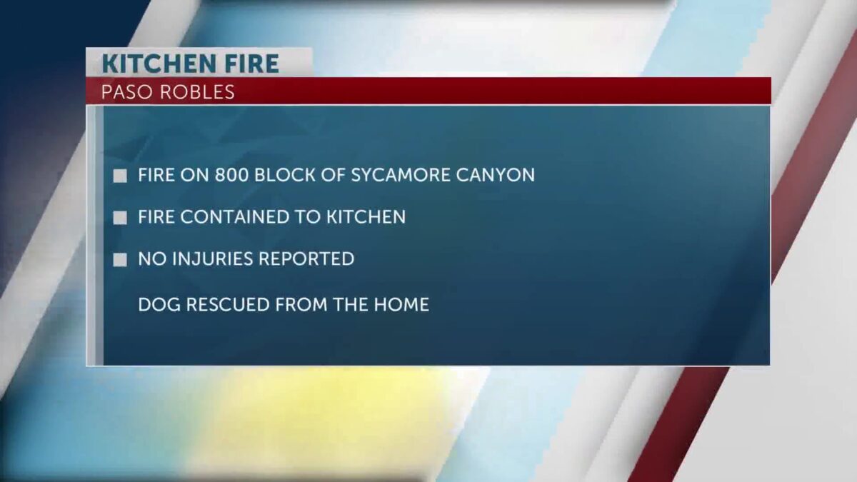 Paso Robles Fire Department stop kitchen fire at Sycamore Canyon home