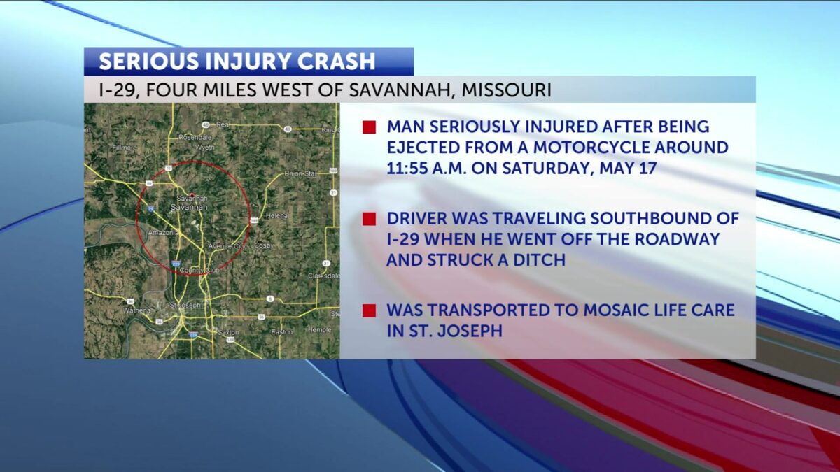 Nebraska man injured in Andrew County motorcycle crash