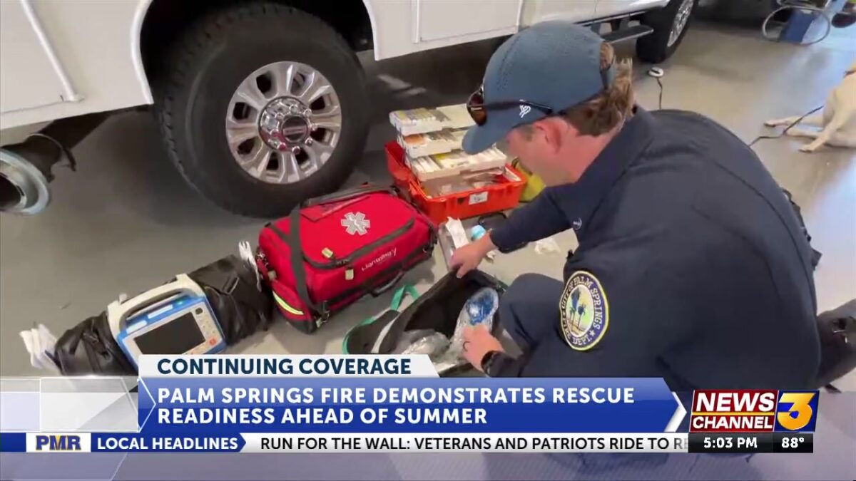 Palm Springs Fire demonstrates readiness to perform hiker rescues as hot summer months approach