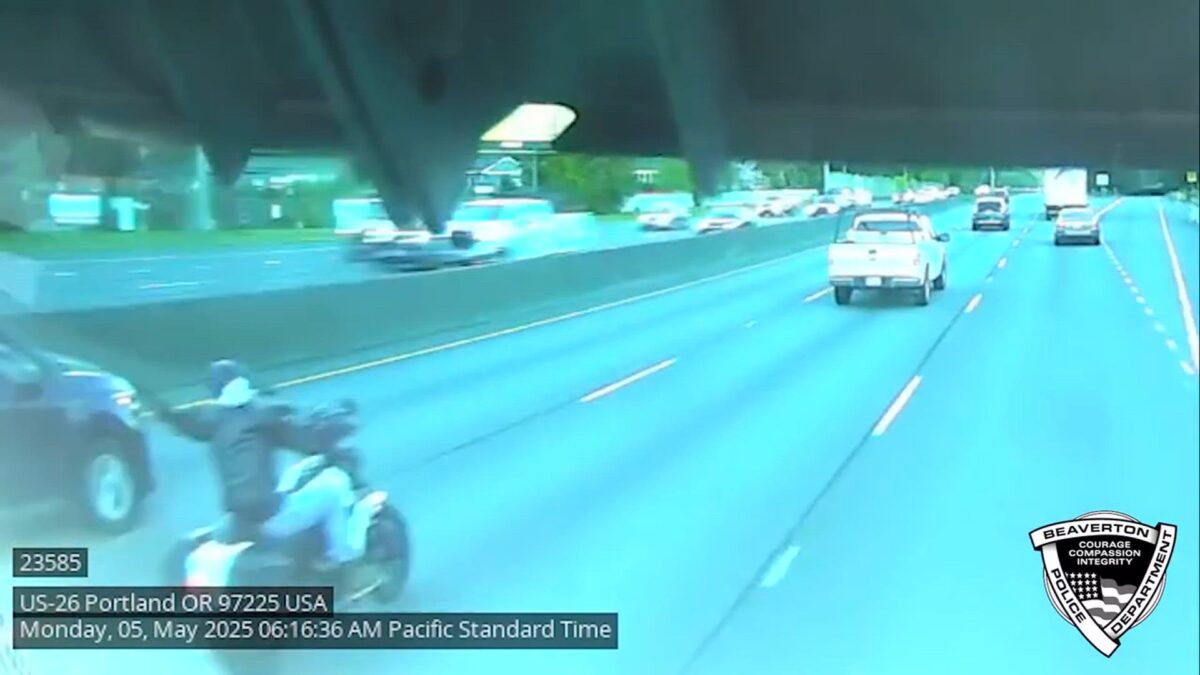 Road rage caught on camera: Beaverton Police arrest driver suspected of running motorcyclist off Highway 26