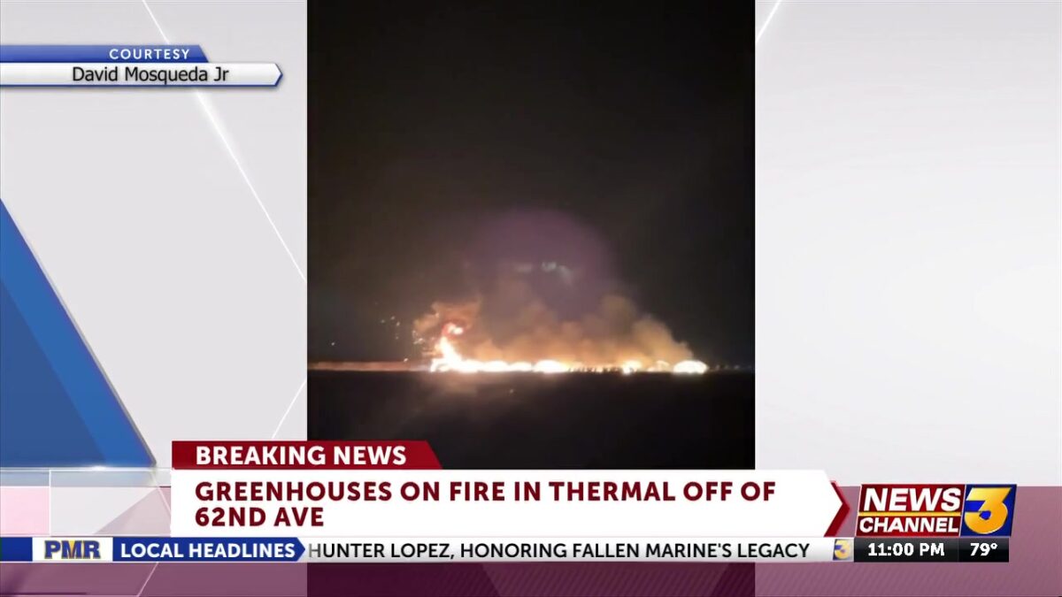 Firefighters battle greenhouse fire in Thermal