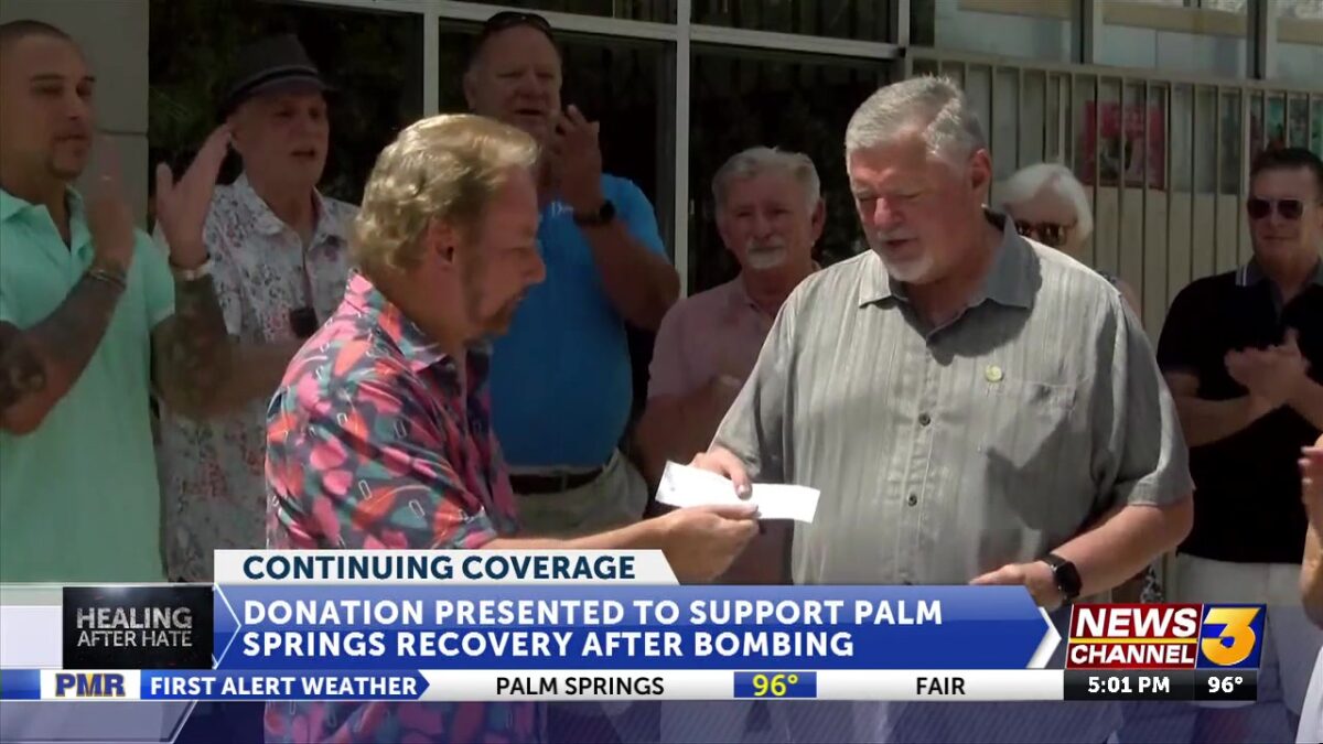$10K donation presented to support Palm Springs recovery after bombing