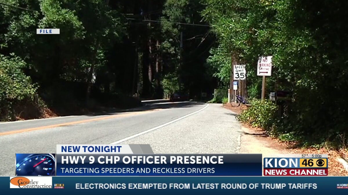 Santa Cruz CHP looking out for HWY 9 speeders near Boulder Creek