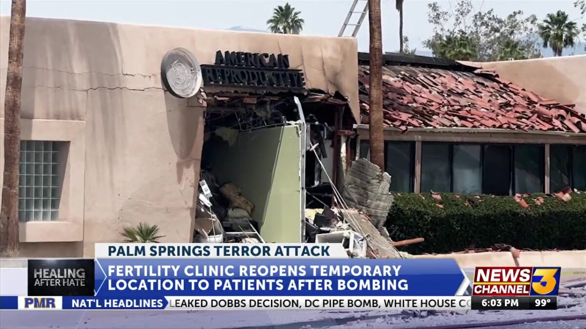 Palm Springs fertility clinic damaged in bombing reopens at temporary location
