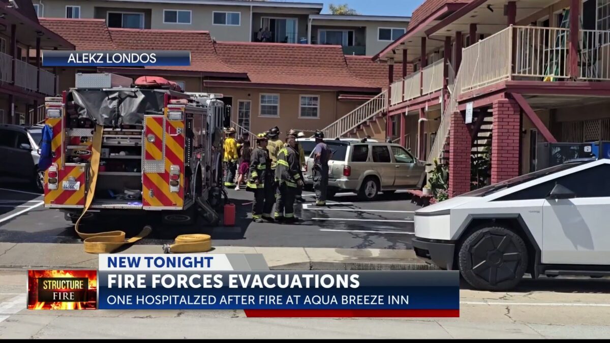 Fire at the Aqua Breeze Motel breaks out Sunday afternoon