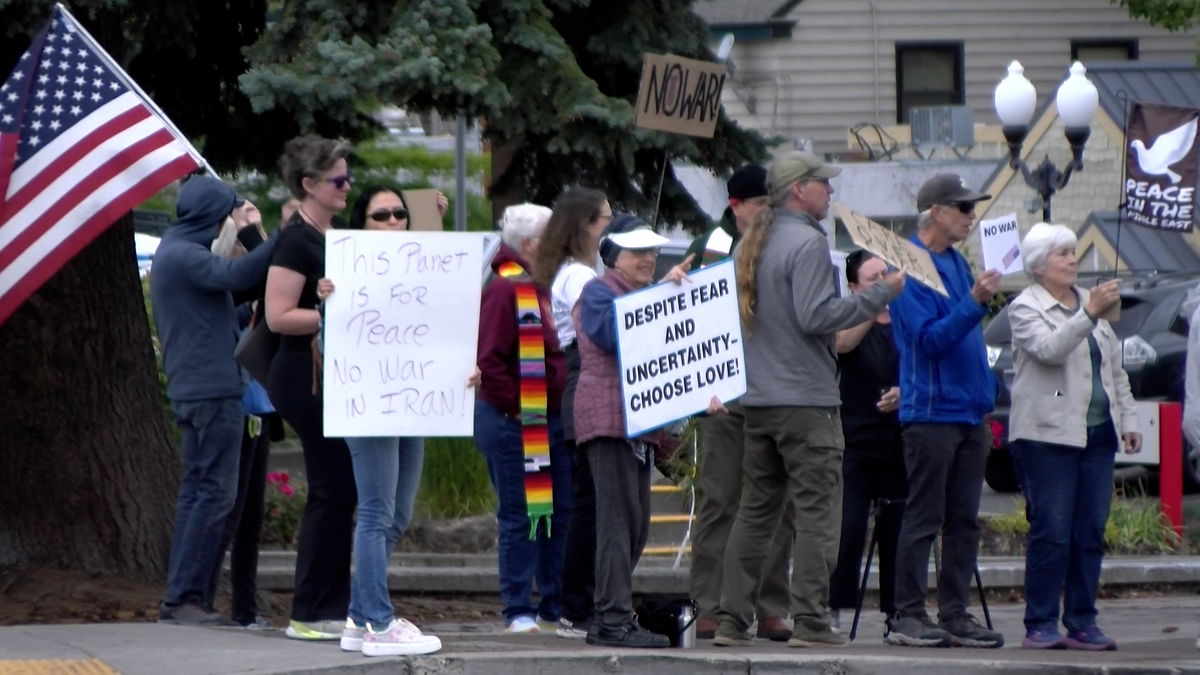 ‘We want to show an immediate reaction’: Central Oregon group protests U.S. bombing of Iran