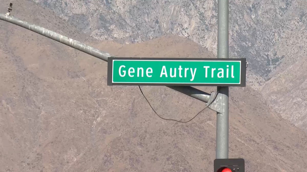 N. Gene Autry Trail closed at the Whitewater Wash in Palm Springs