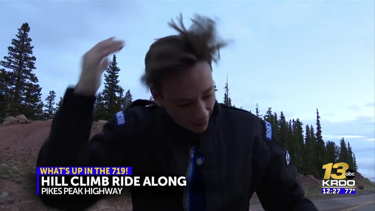 KRDO13 Pikes Peak ride along with race car driver competing in Hill Climb!