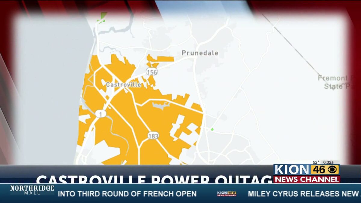 PG&E reporting power outages in the Castroville area
