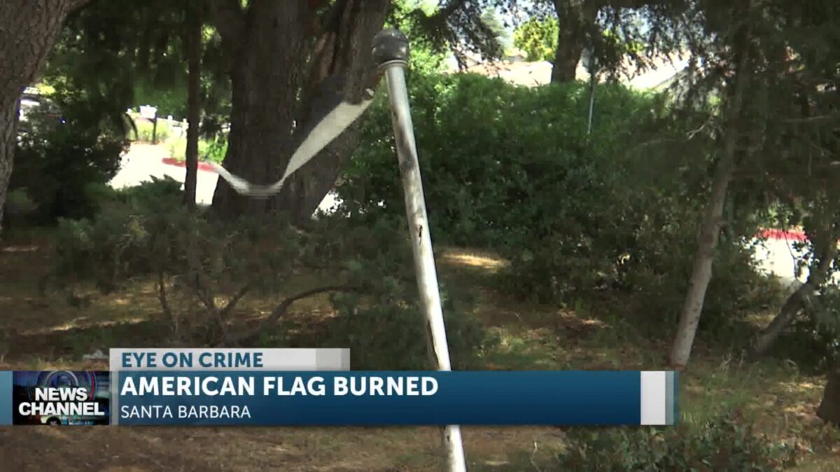 Flag Display Vandalized in Santa Barbara