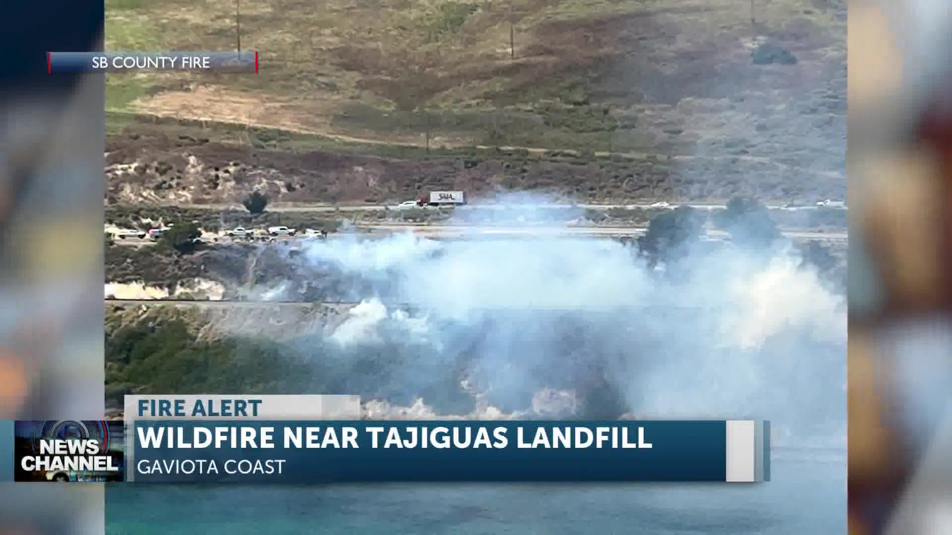 Fire crews help with vegetation fire near Gaviota coast Tuesday afternoon