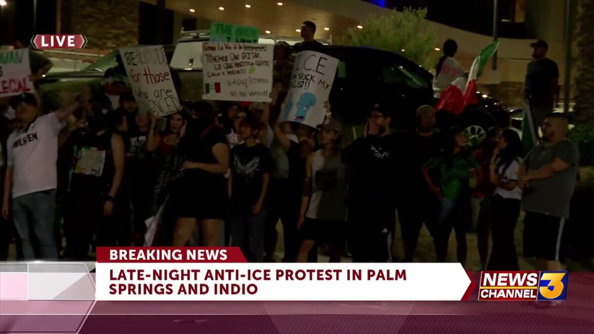 Protesters gather in Palm Springs and Indio to speak out against local immigration operations