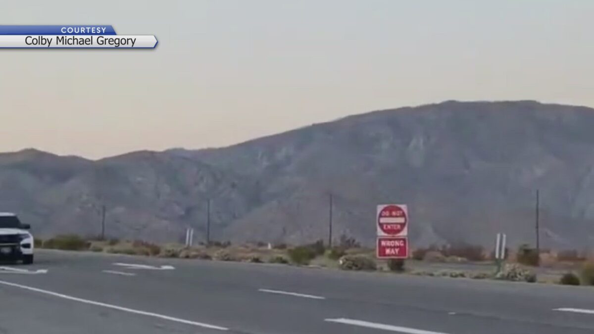 Military convoy seen headed south on Highway 62