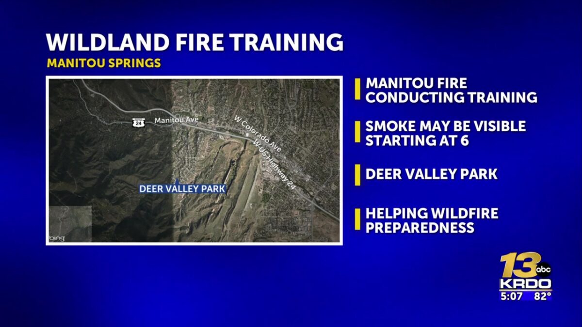 Manitou Springs Fire Department to conduct wildland fire training at Deer Valley Park