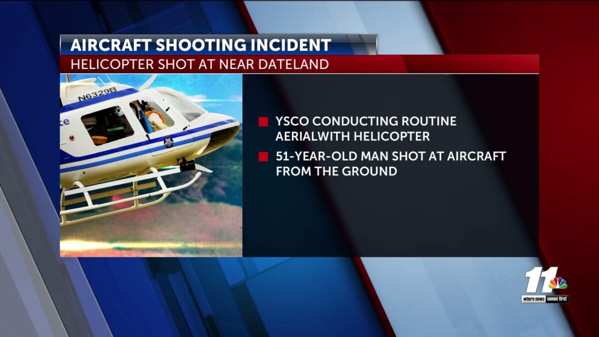 Suspect arrested after allegedly shooting at YCSO helicopter
