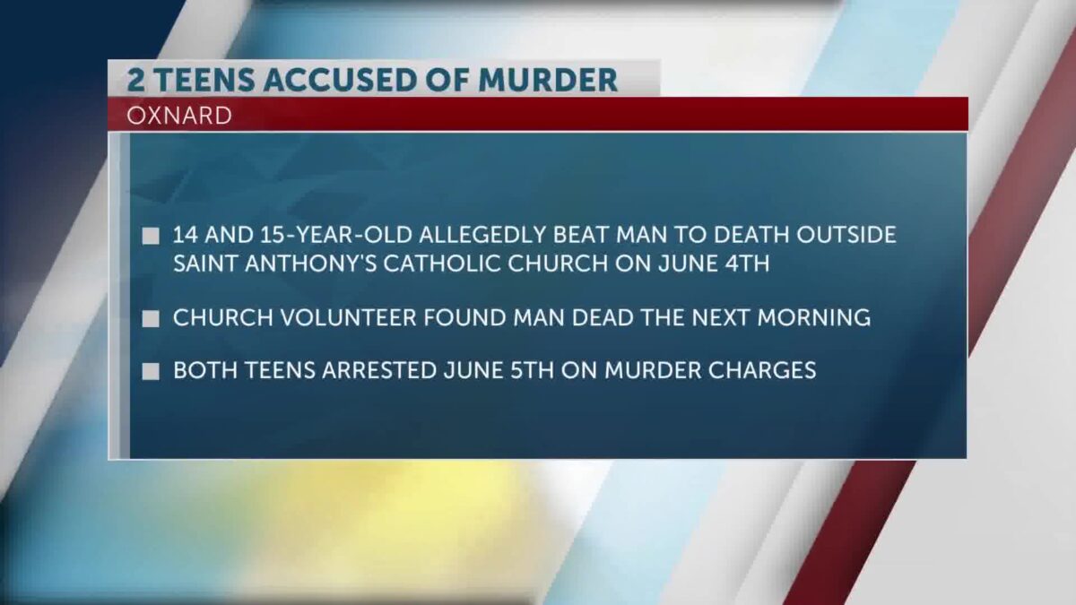Two teens charged with murdering Davy Glen Pichel at Oxnard church