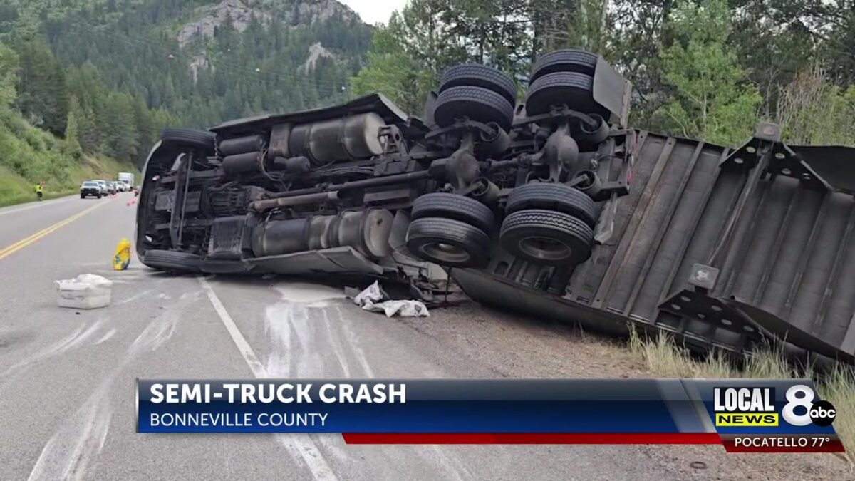 Produce truck rollover blocks traffic on Highway 26; No injuries reported
