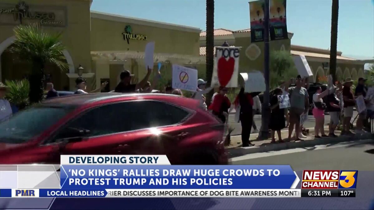 Thousands rally in ‘No Kings’ protests across the desert