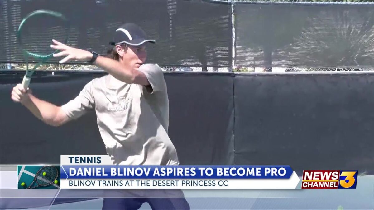 International tennis player Daniel Blinov trains in the Coachella Valley to reach his dream