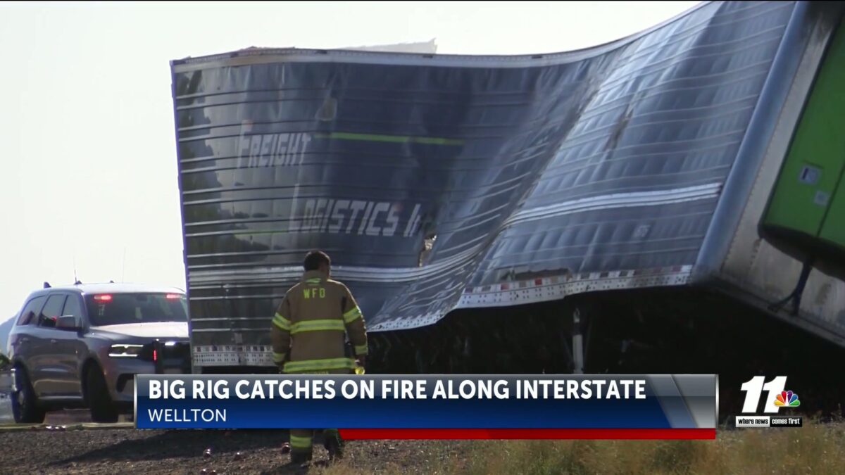 Big rig catches fire along I-8 near Wellton