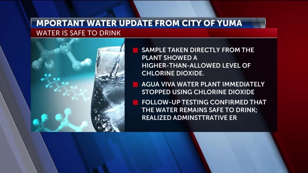 City of Yuma provides update regarding water quality notice