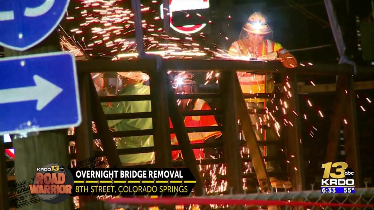 Midland Trail pedestrian bridge in southwest Colorado Springs removed overnight