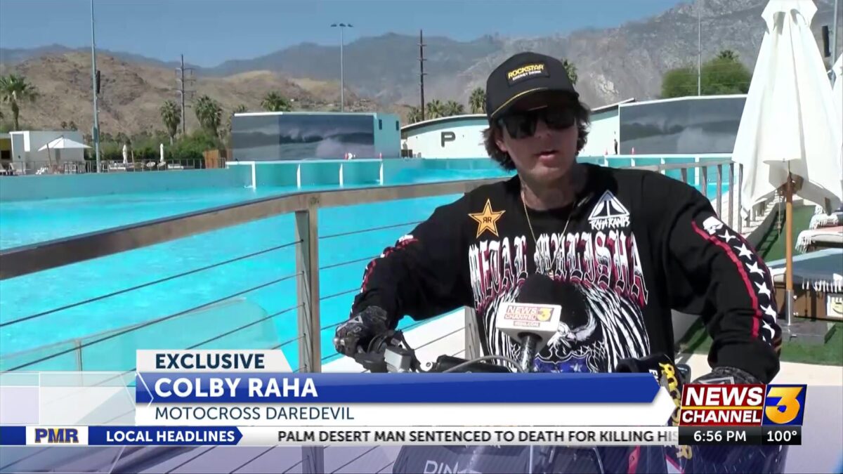 Motocross daredevil Colby Raha to attempt record breaking jump at Palm Springs Surf Club