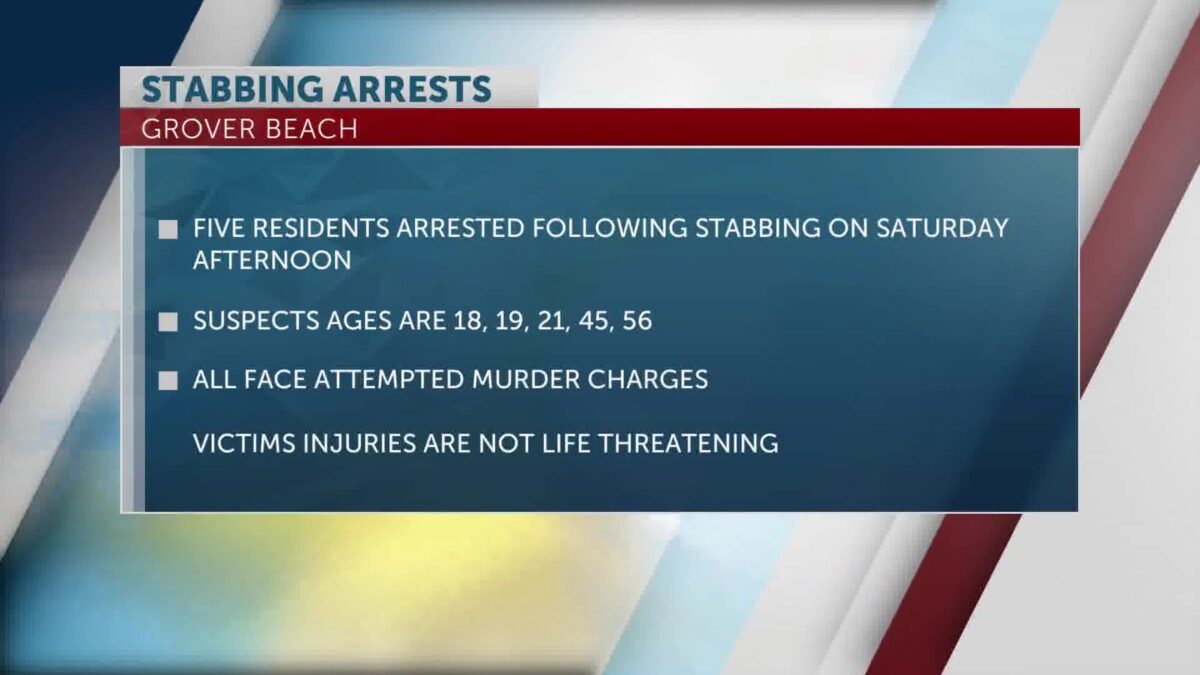 Five Grover Beach Residents Arrested Saturday after Stabbing