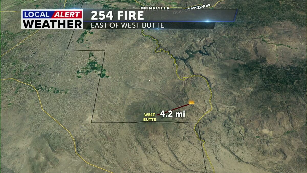 Lightning sparks new brushfire near West Butte in southern Crook County