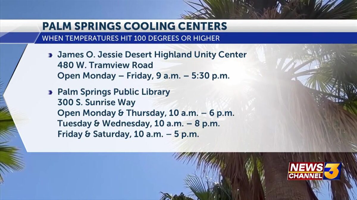 Palm Springs cooling center locations now open