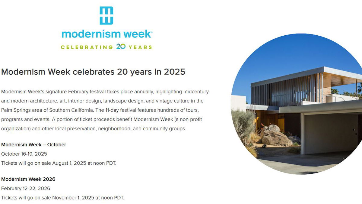 Modernism Week to reveal schedule for October in Palm Springs