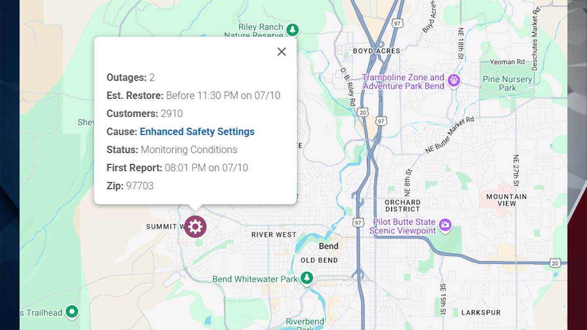 Pacific Power outage on Bend Westside affects nearly 3