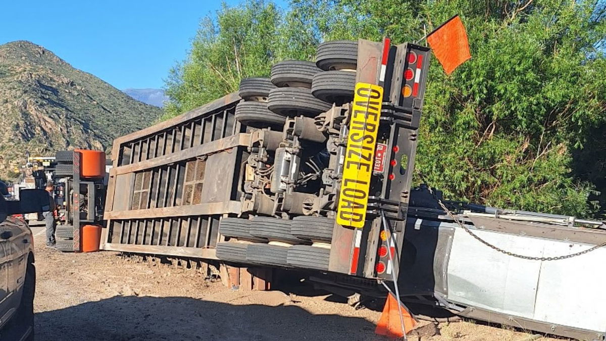 Both directions of Highway 50 closed near Highway 69 due to semi-truck rollover
