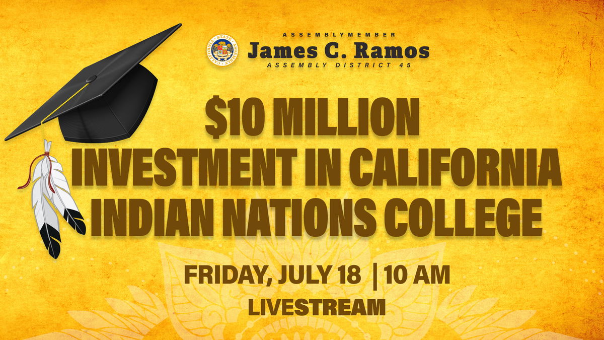 Assemblymember Ramos to Present $10M Check to Tribal College in Palm Springs