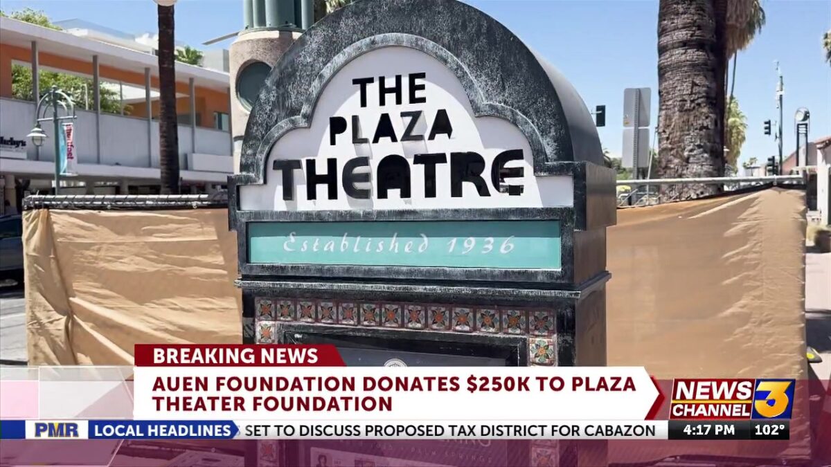 Auen Foundations awards $250K grant to the historic Plaza Theatre’s restoration efforts